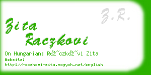 zita raczkovi business card